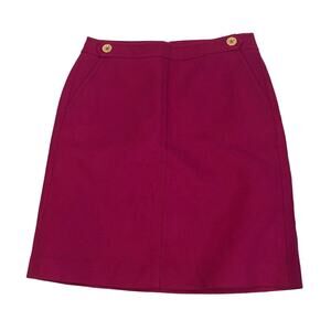 NWT Talbots hot pink barbiecore gold button pencil skirt size 6 p